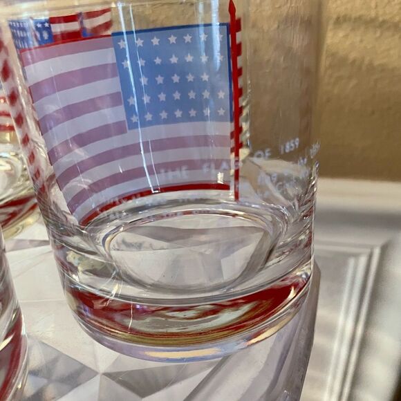 Libbey USA Flags with History on back Set of 8 Vintage Bar Glasses - Picture 10 of 16